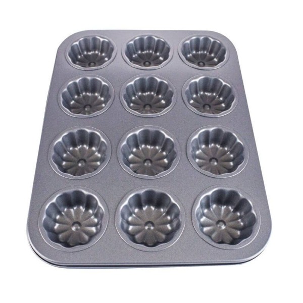 Baking tray, 12 muffins, flower type